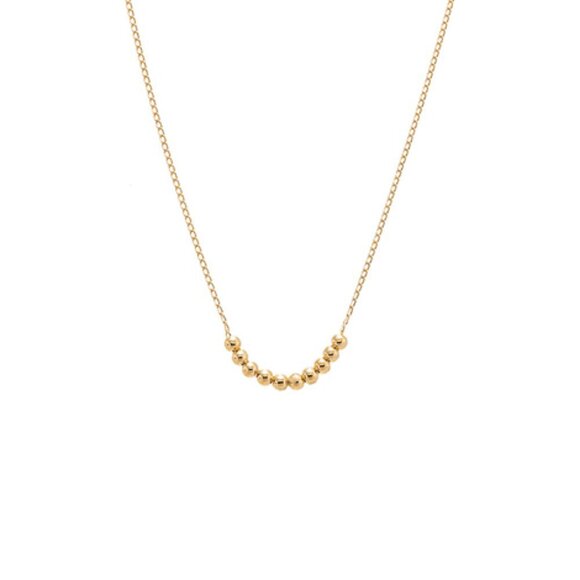 16" Adina Eden Gold Beaded Ball Chain Necklace - Picture 2 of 3